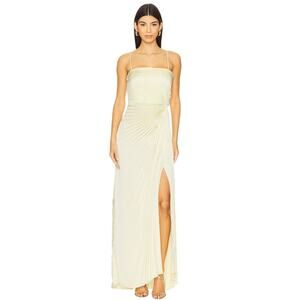 ALC pleated Layla evening dress  gown Canary light green size 6/8